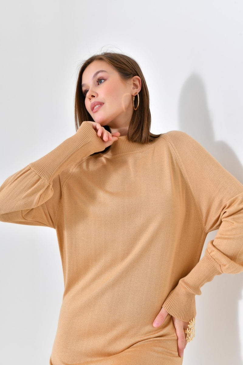Ftz Women Women's Plain Basic Tunic Biscuit