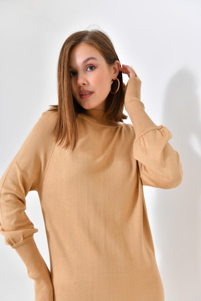 Ftz Women Women's Plain Basic Tunic Biscuit