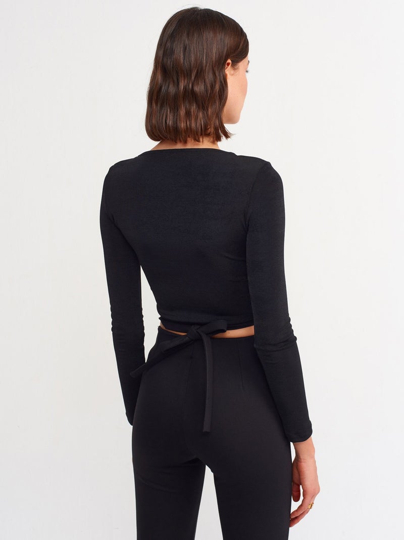 3795 Gathered Top-Black