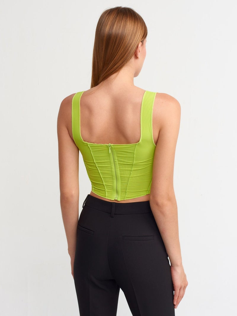 30107 Tulle Top-Lime