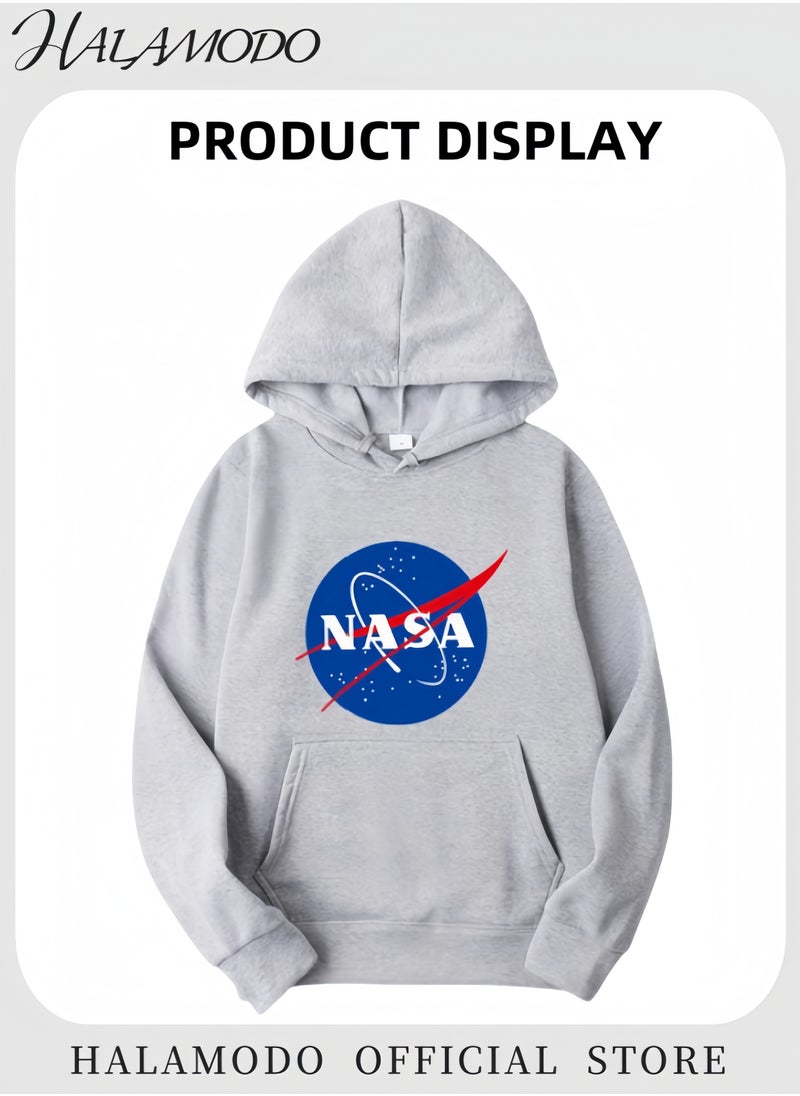 Unisex Hoodies Long-Sleeved Printed Tops Casual Sweatshirts Soft Sportswear Fashion Youth Pullovers with Drawstrings and Large Pockets for Daily Wear