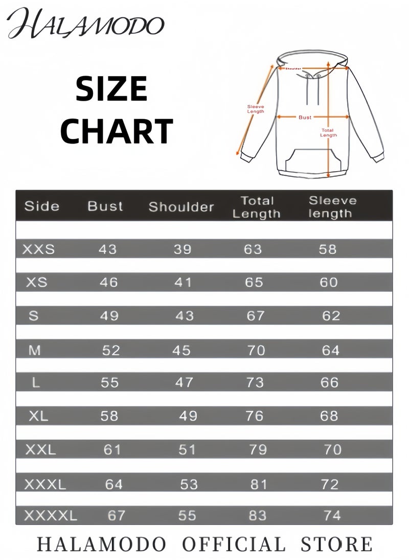 Unisex Hoodies Long-Sleeved Printed Tops Casual Sweatshirts Soft Sportswear Fashion Youth Pullovers with Drawstrings and Large Pockets for Daily Wear