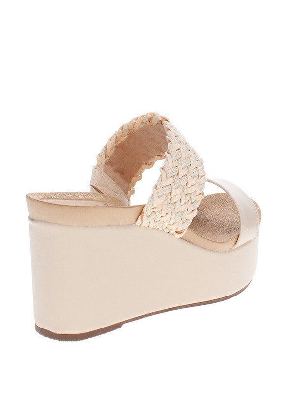 Beira Rio Ladies Wedge Sandals Cream | Made In Brazil