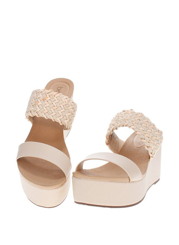 Beira Rio Ladies Wedge Sandals Cream | Made In Brazil