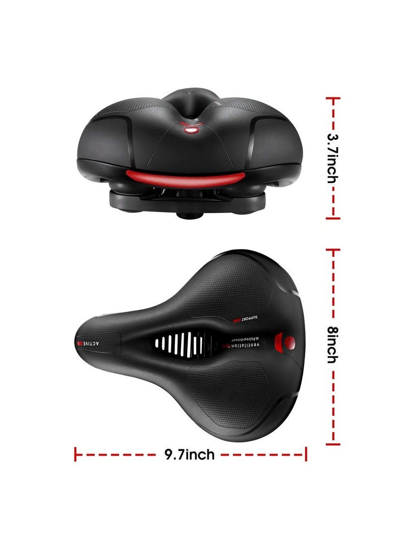 Bicycle Saddle, Comfortable Bike Seat Cushion with Dual Shock Absorbing Balls & Memory Foam Soft & Comfortable & Breathable Bike Saddle for MTB/Road Bikes