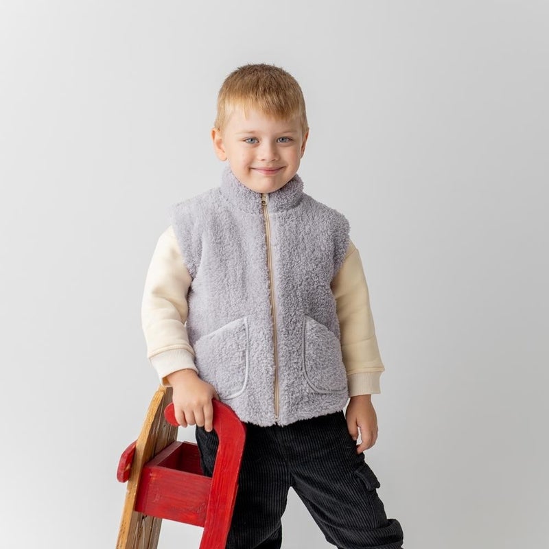 Plush Children's Vest Gray