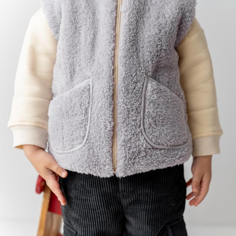 Plush Children's Vest Gray