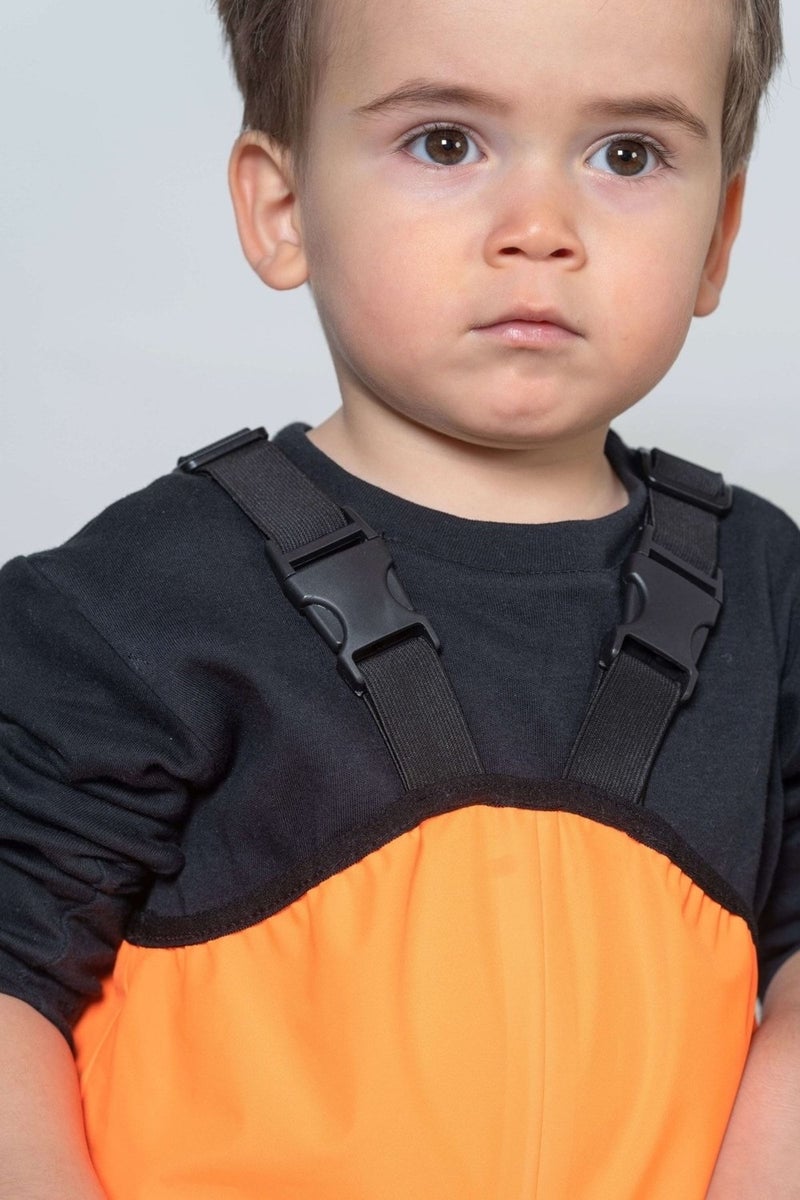 Orange Waterproof Overalls with Suspenders