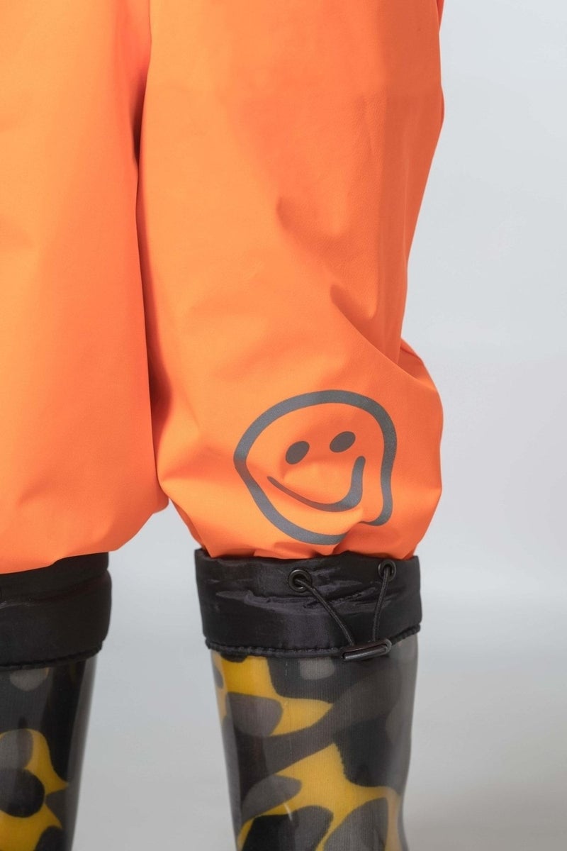 Orange Waterproof Overalls with Suspenders