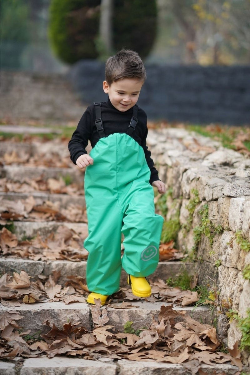 Green Waterproof Overalls with Suspenders