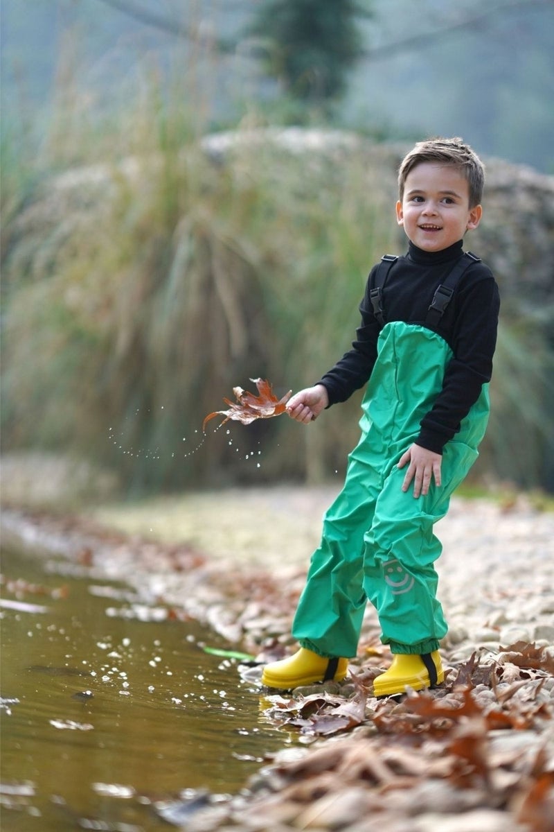 Green Waterproof Overalls with Suspenders