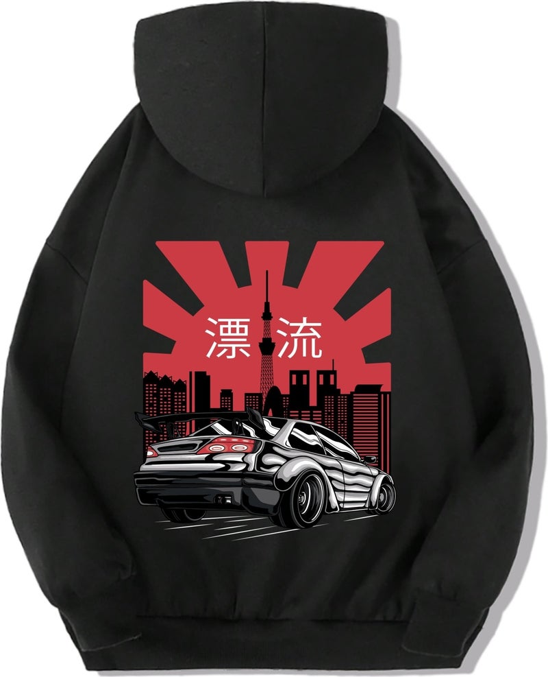 Unisex Child Japanese City Sport Car Hoodie