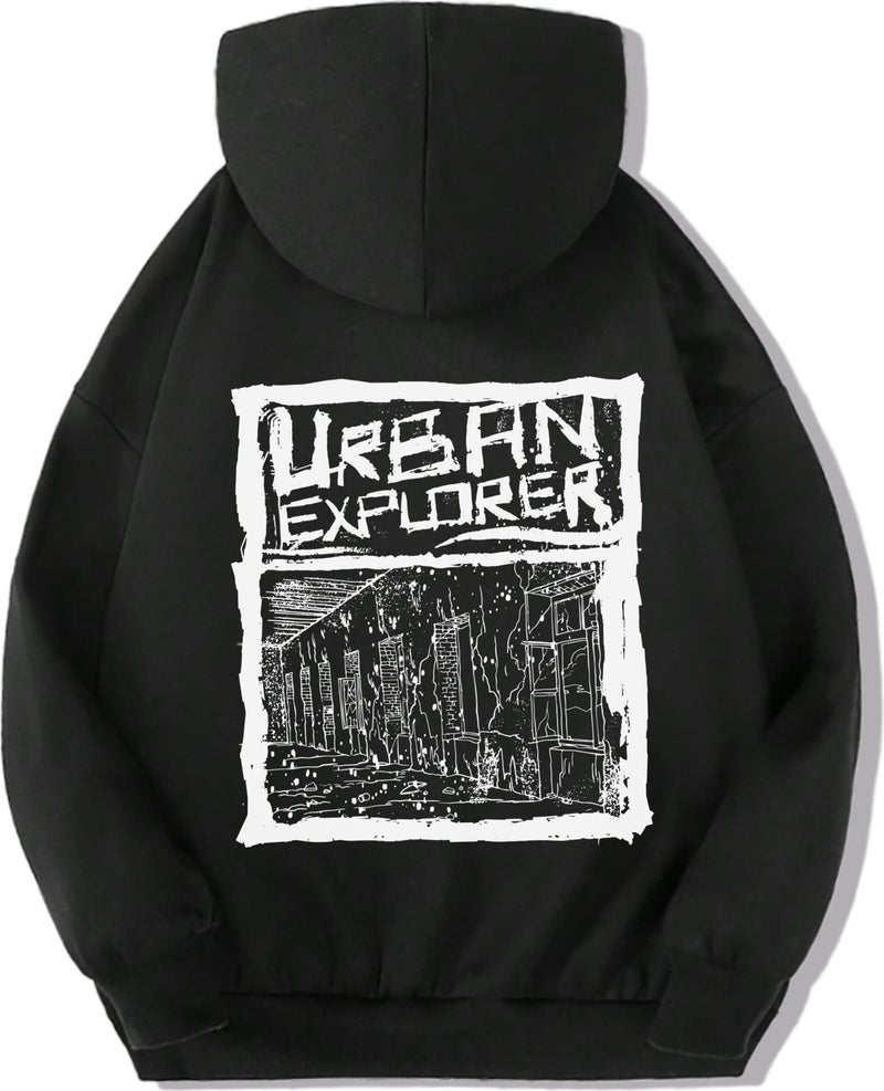 Unisex Child Urban Explorer Back Printed Hoodie