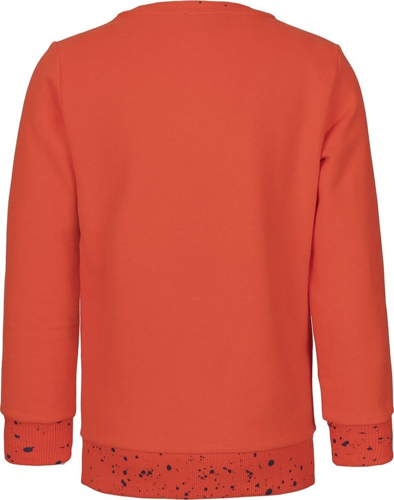 Neon Printed Boys Orange Sweatshirt