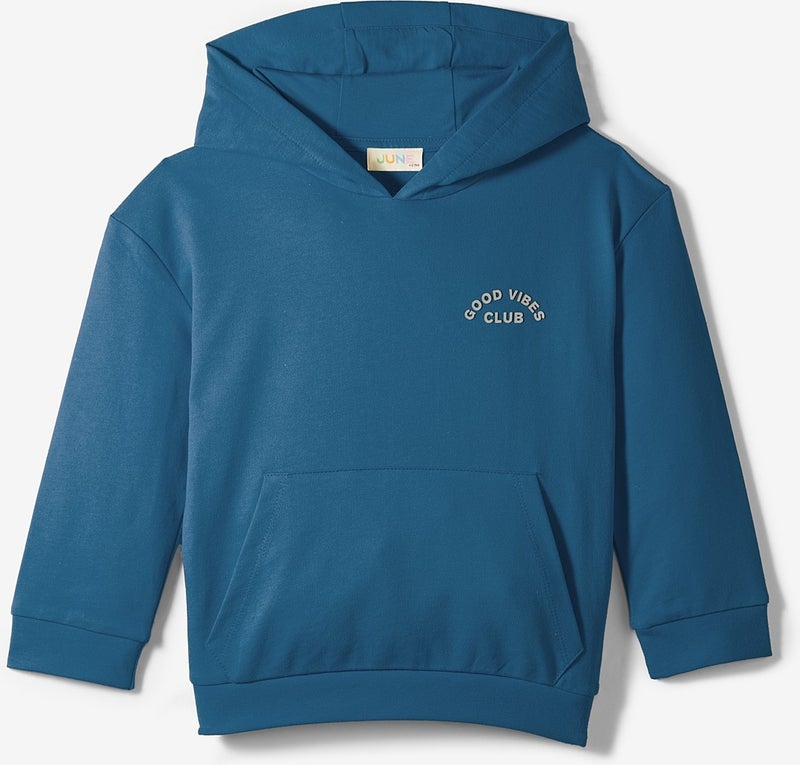 Kids Hooded Embossed Printed Cotton Sweatshirt