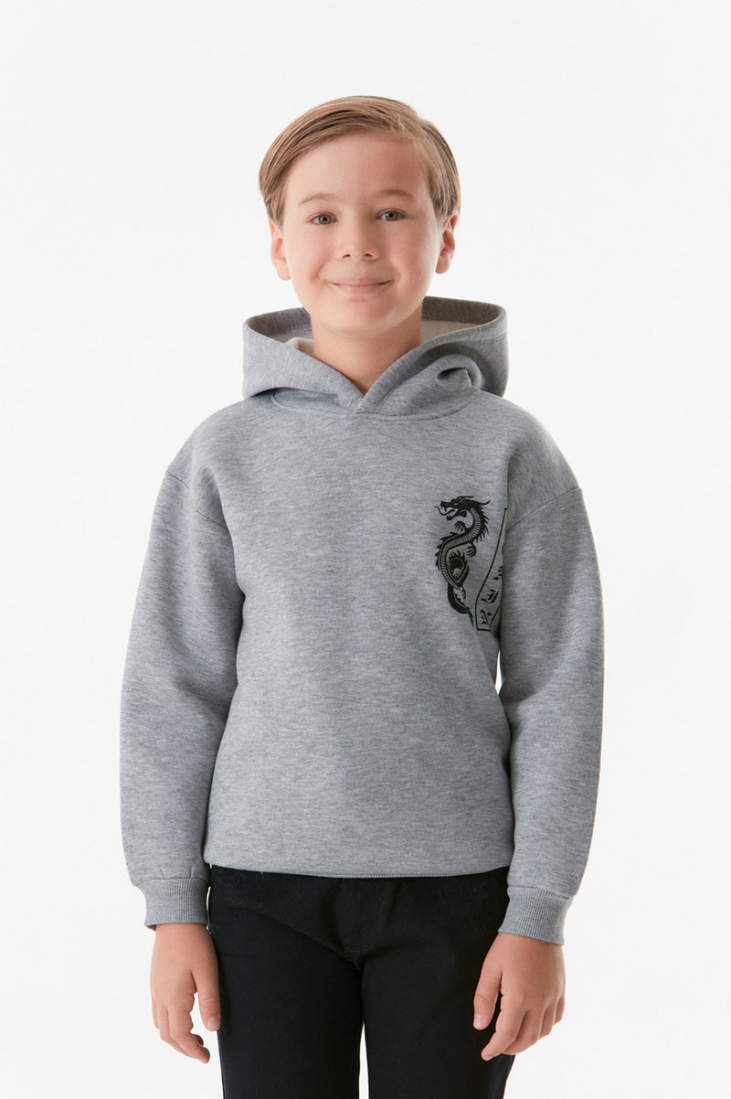 Dragon Printed Hooded Boy Sweatshirt