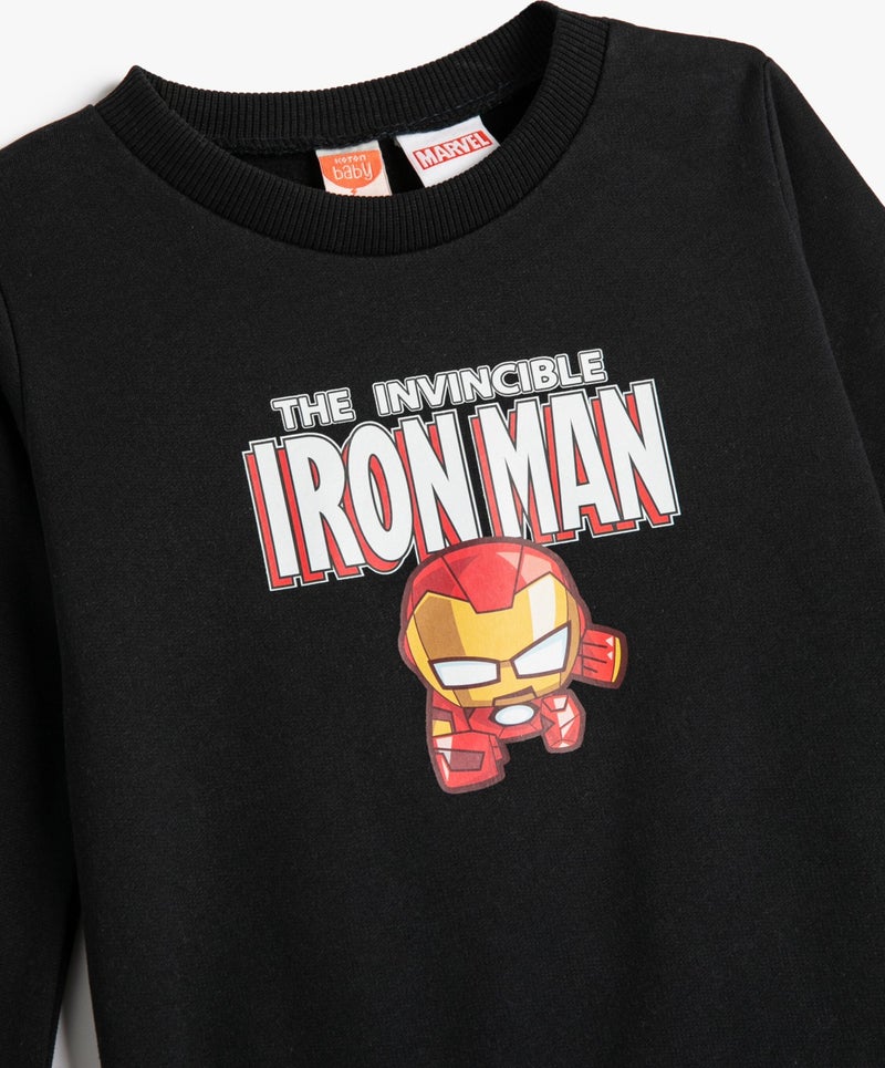 Iron Man Sweatshirt Licensed Long Sleeve Crew Neck Cotton