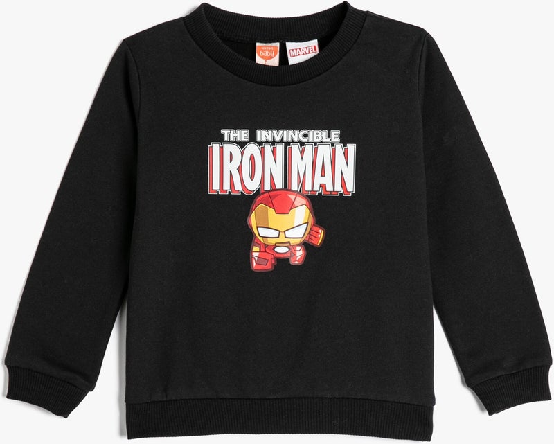 Iron Man Sweatshirt Licensed Long Sleeve Crew Neck Cotton