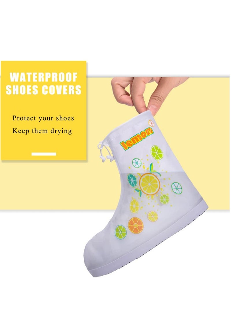 Kids Rain Shoes Cover Reusable Waterproof Slip-Resistant Overshoes for Cycling Mountaineering