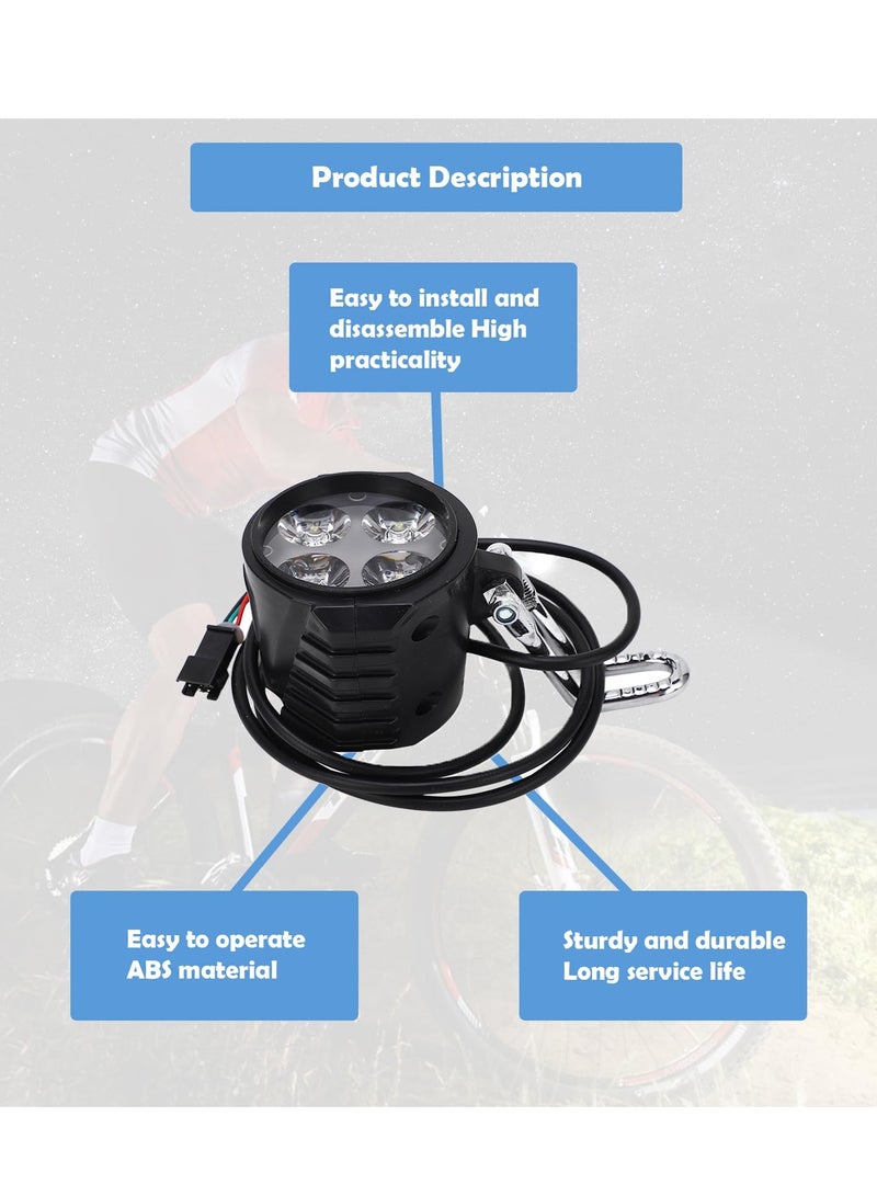 Electric Scooter Headlight, 2-in-1 Ebike Front Light with Horn,10 Inch Universal 12 to 72V , Easy to Install and Remove, Bicycle Headlight for Cycling Accessories