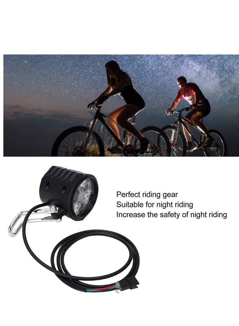 Electric Scooter Headlight, 2-in-1 Ebike Front Light with Horn,10 Inch Universal 12 to 72V , Easy to Install and Remove, Bicycle Headlight for Cycling Accessories