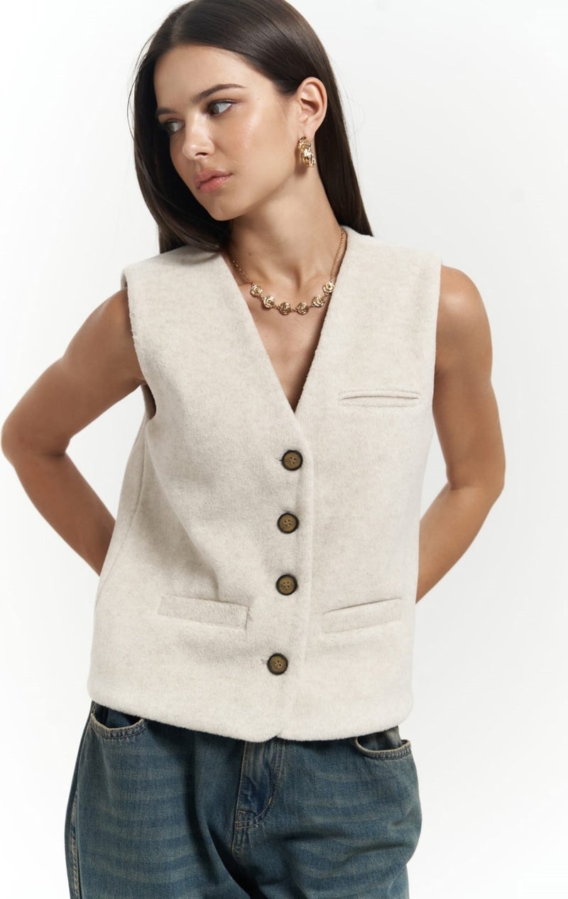 Pace Beige Short Vest