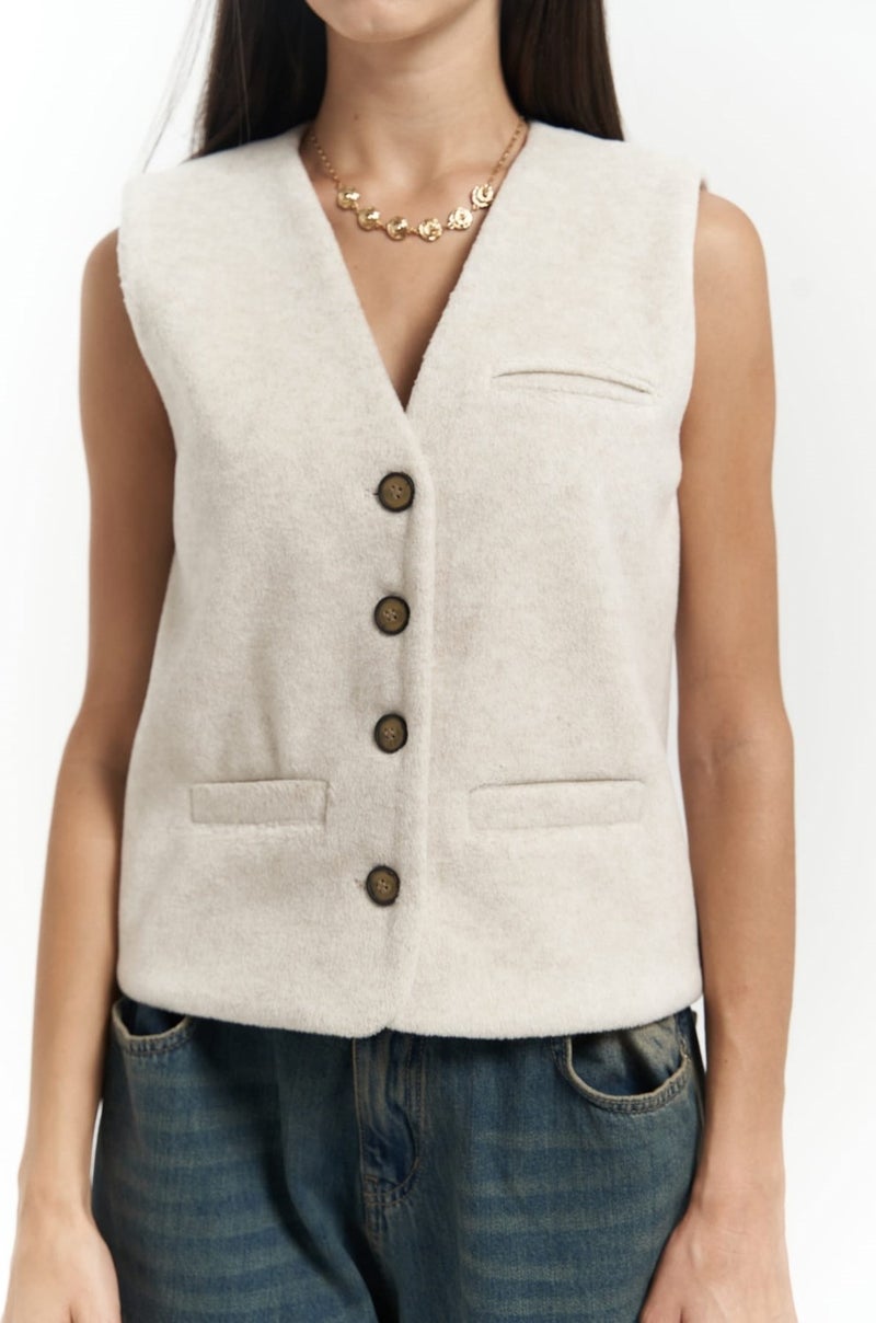 Pace Beige Short Vest