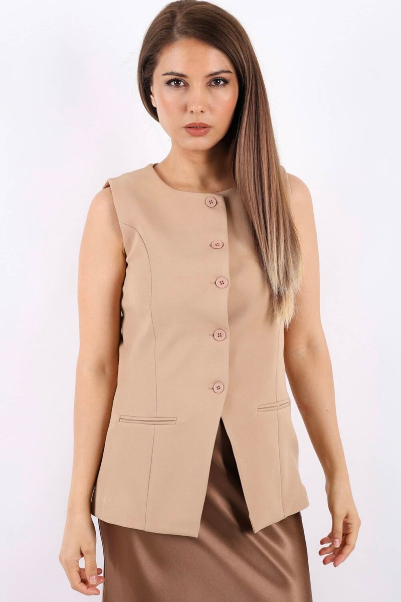 Women's Finery Beige Vest