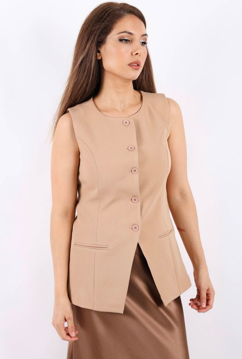 Women's Finery Beige Vest