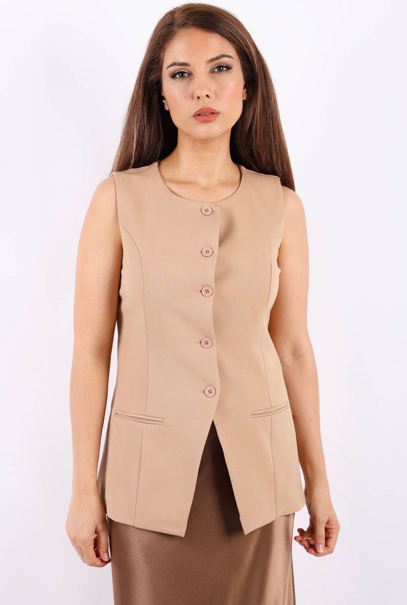 Women's Finery Beige Vest