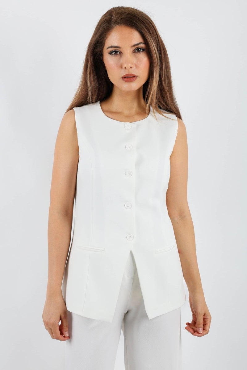 Women's Finery Ecru Vest