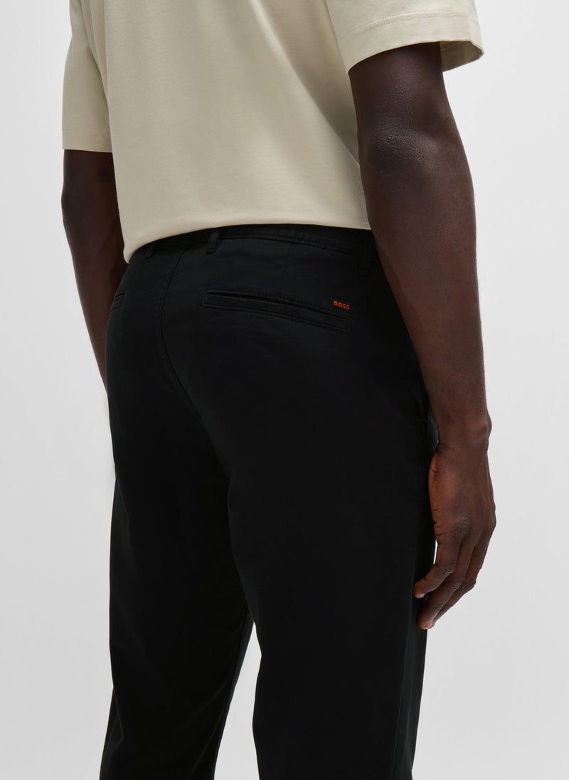 Slim-fit chinos in stretch-cotton satin