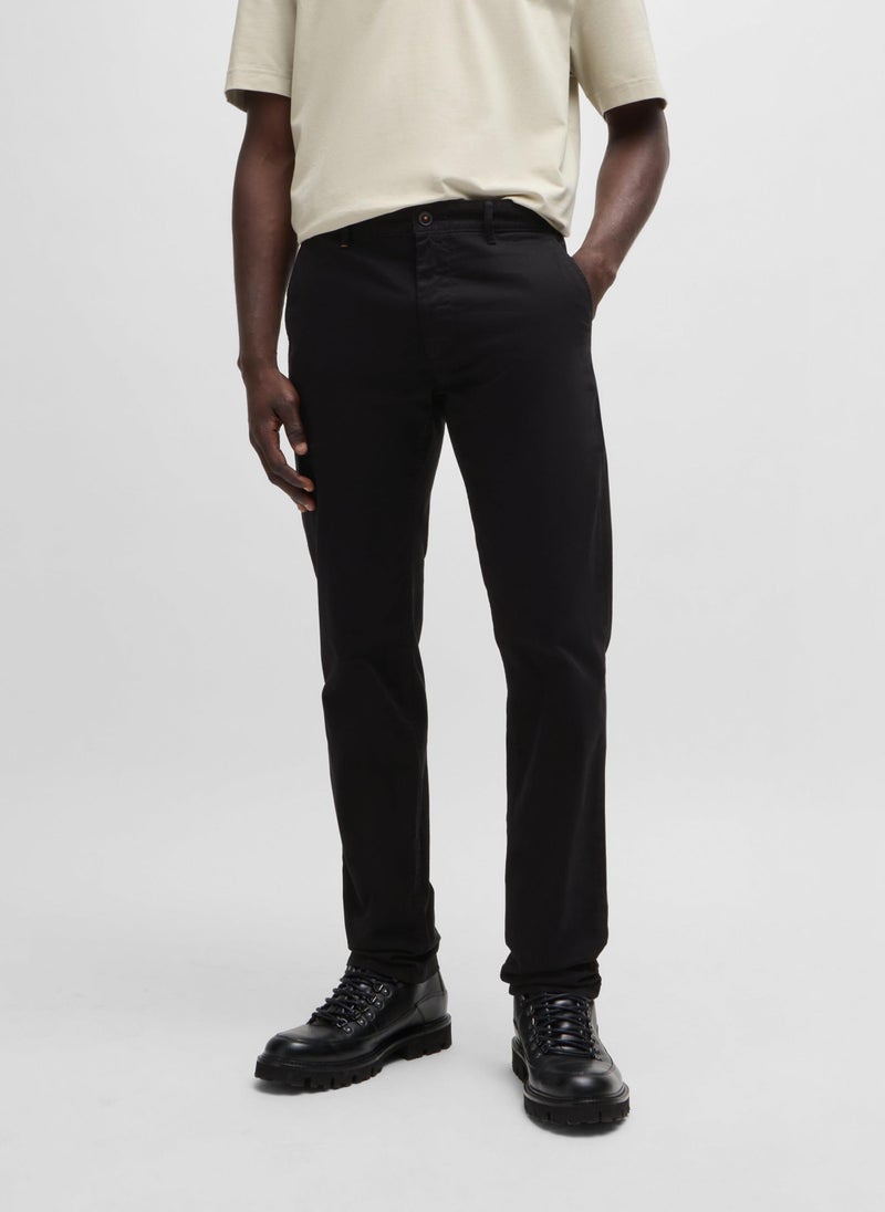 Slim-fit chinos in stretch-cotton satin