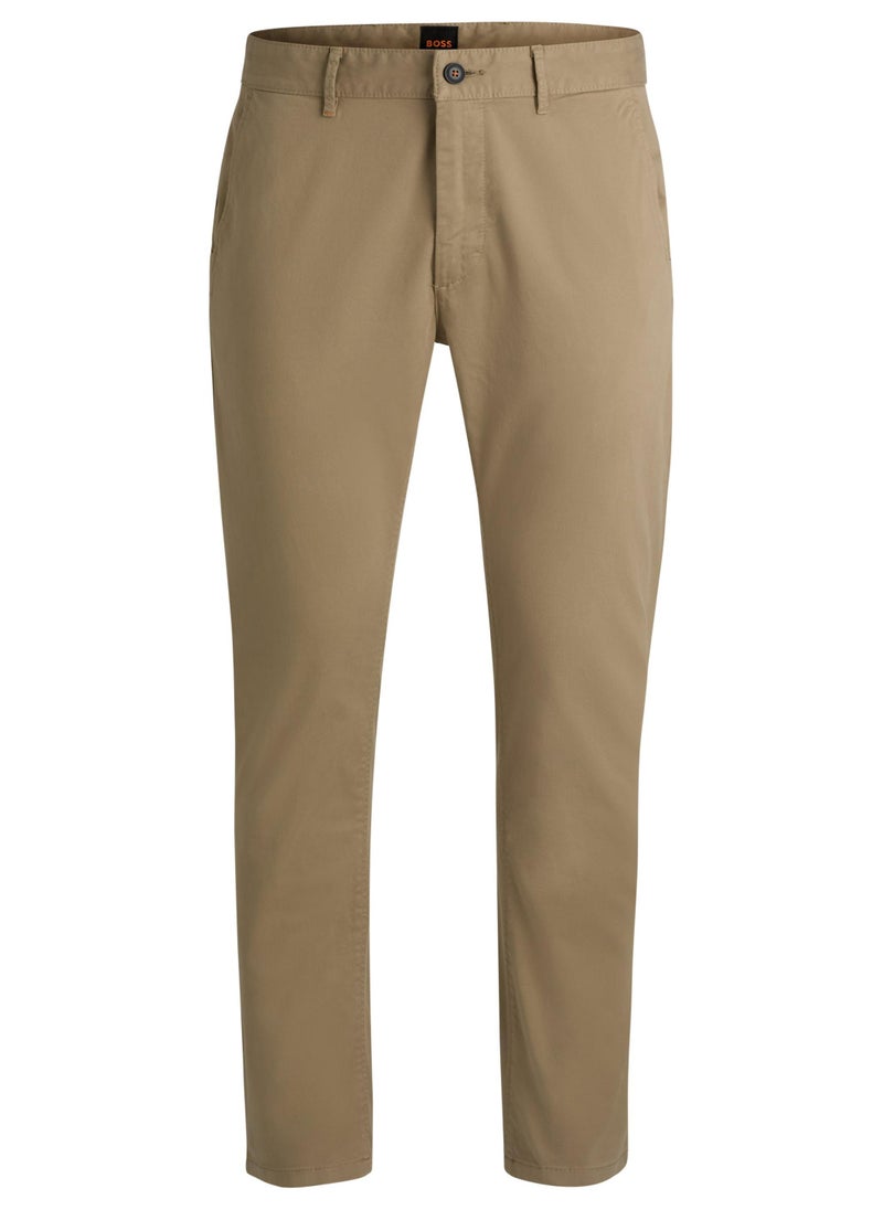 Slim-fit chinos in stretch-cotton satin