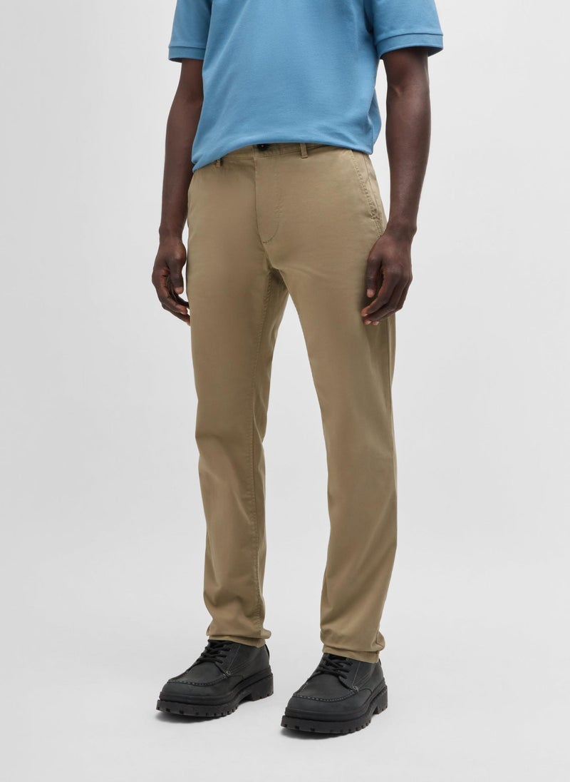 Slim-fit chinos in stretch-cotton satin