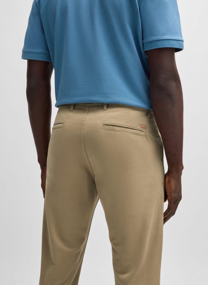 Slim-fit chinos in stretch-cotton satin