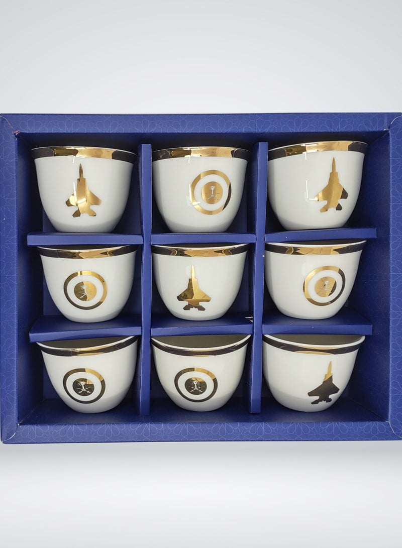 F-15 SAUDI GOLD ARABIC COFFEE CUP SET