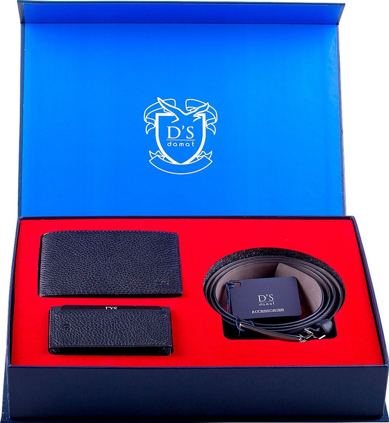 D'S Groom Belt Wallet Card Holder Set Black