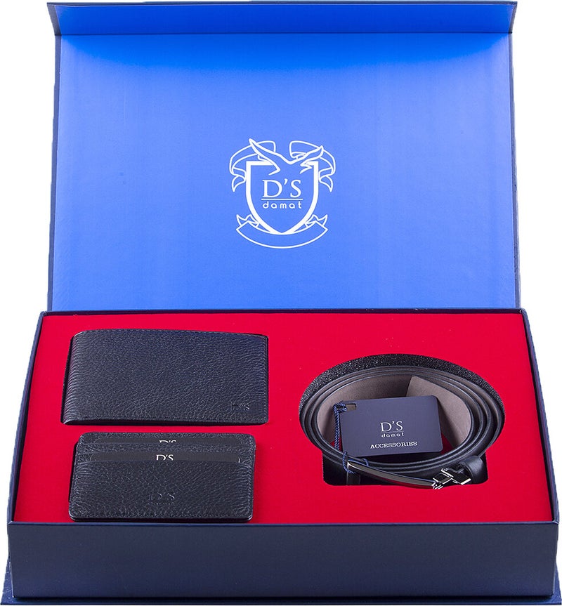 D'S Groom Belt Wallet Card Holder Set Black