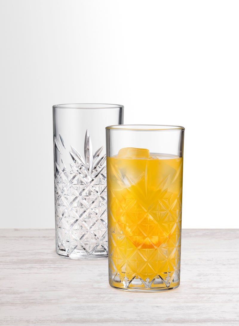 4 Pieces Timeless Long Drink Tumbler, 450 Ml, 160.5 Mm Height, 77.5 Mm Diameter Clear