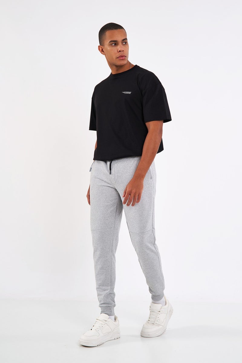 Men's Gray Elastic Leg Sweatpants