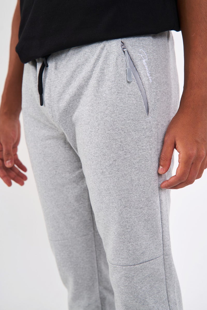 Men's Gray Elastic Leg Sweatpants