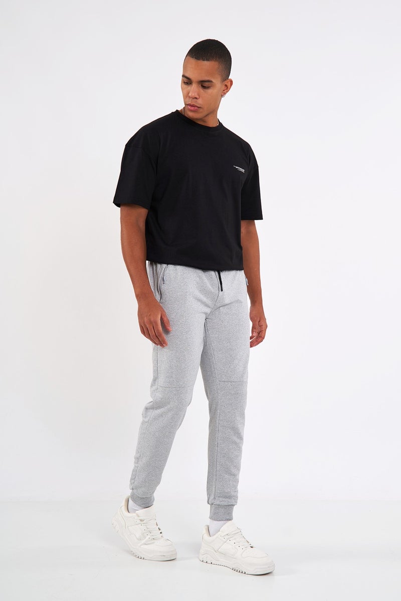 Men's Gray Elastic Leg Sweatpants