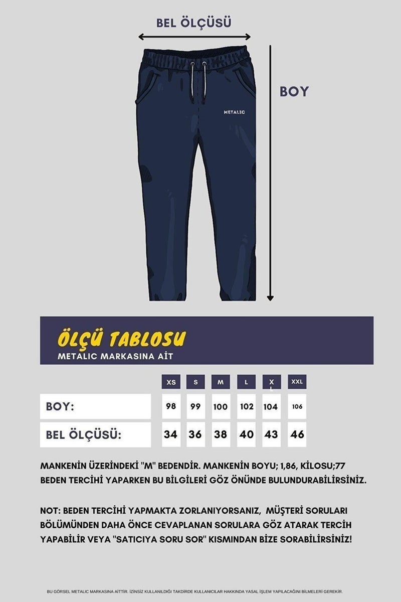 Metallic Black-Grey-Navy Blue 3-Pack Men's Tracksuit Bottoms Labeled Back and Side Pockets Regular Fit Elastic Legs