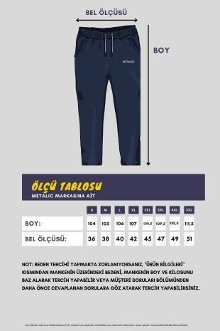 Metalic Grey-Navy Blue Men's Straight Leg Pocket Zipper Detailed Relaxed Cut 2-Pack Sweatpants