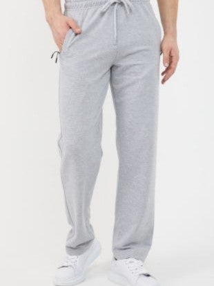 Metalic Grey-Navy Blue Men's Straight Leg Pocket Zipper Detailed Relaxed Cut 2-Pack Sweatpants