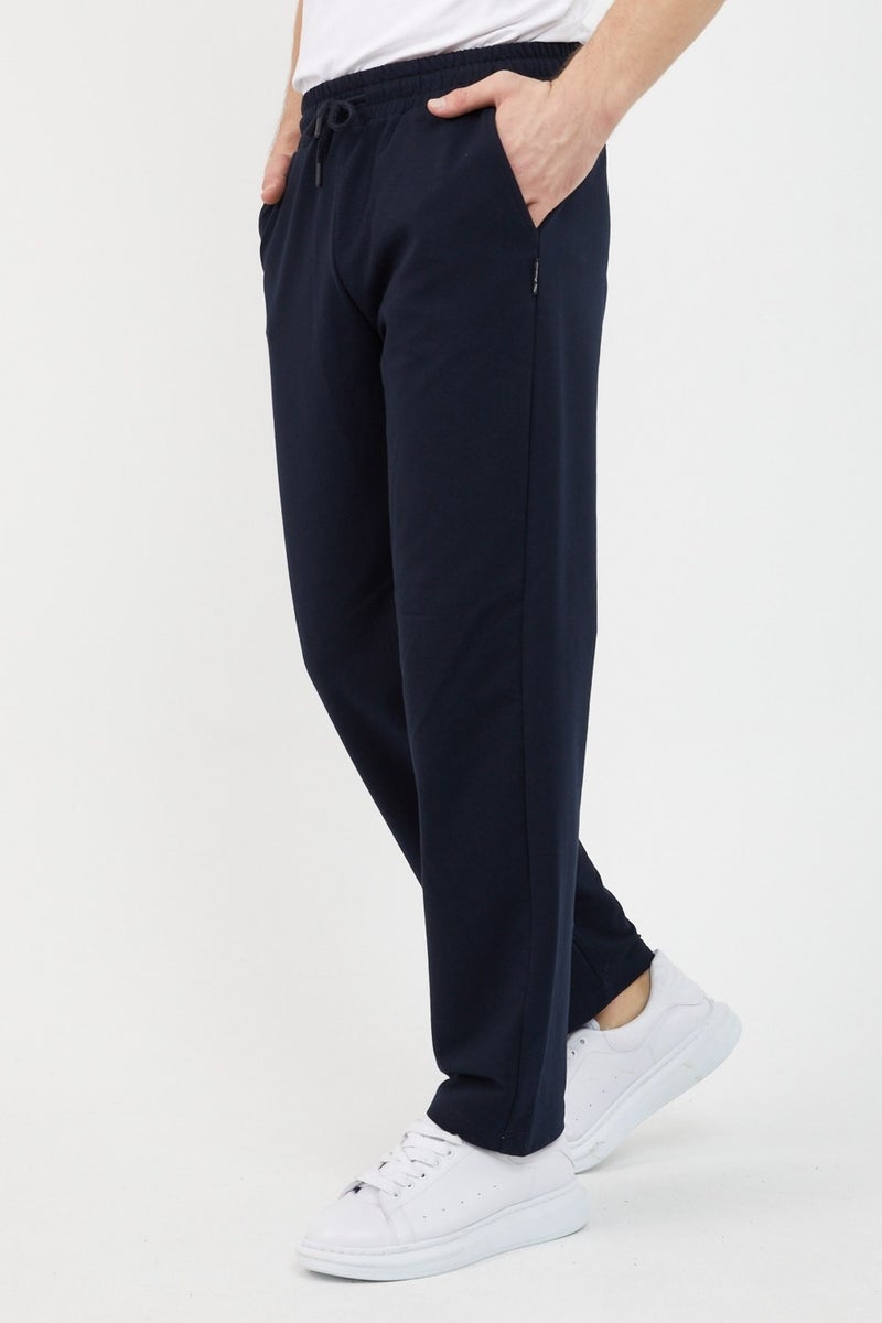 Grey-Navy Blue Men's Straight Leg Comfortable Cut 2-Piece Sweatpants Pack