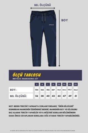 Metalic Navy Blue-Grey Men's Zipper Pocket Embroidery Detailed Straight Leg Relaxed Cut 2-Pack Sweatpants