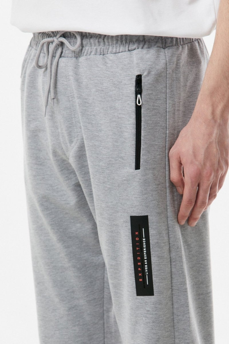 Printed Pocket Zipper Sweatpants