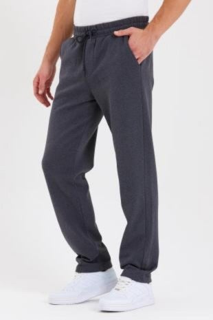 Black-Anthracite Back Pocket Label Detailed Straight Leg Men's Cotton 2-Piece Sweatpants Pack